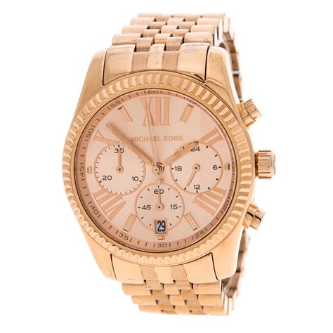 Watch Michael Kors Lexington White/Rose gold colored steel 